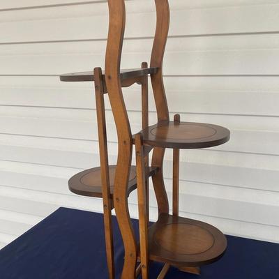 Folding Wood Plant Stand 