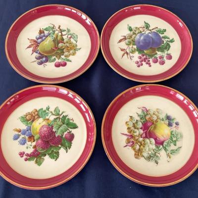 Set Of 4 Hyalyn Fruit Plates 
