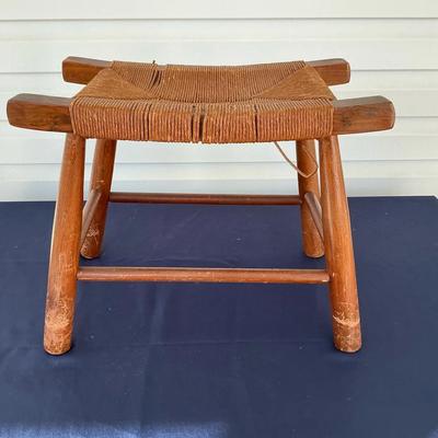 Small Vintage  Cane Seat Stool