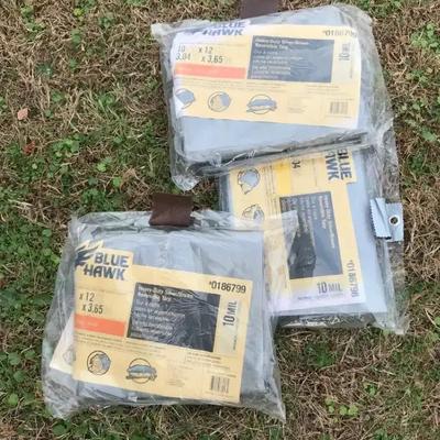 Three Blue Hawk 10 Mil Tarps