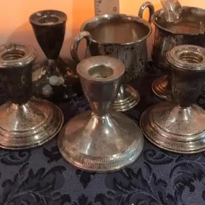 Sterling Silver Including Weighted Candle Stick Holders Plus