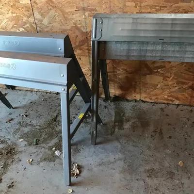 Two Sets Of Metal Sawhorses