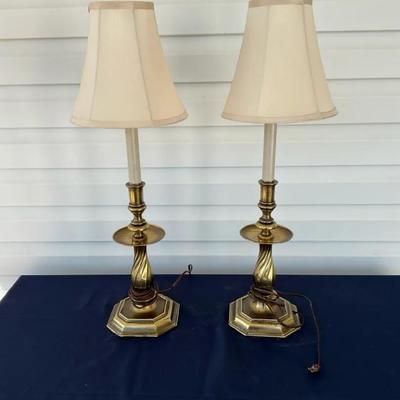 Pair Of Brass Lamps