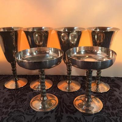 Six Made In Spain Plated Goblets