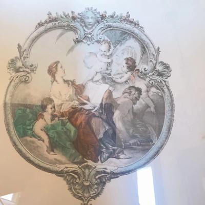 Set Of Two François Boucher, Antique Baroque Mezzotint, Poetry Engravings