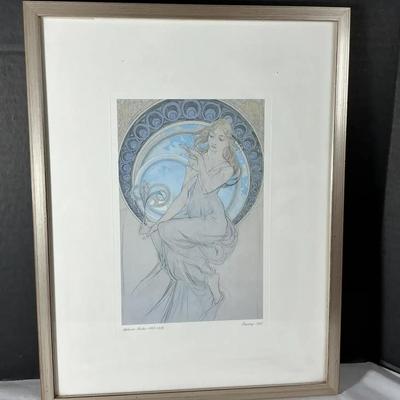 Alphonse Mucha "Moonlight" Art Nouveau Lithograph