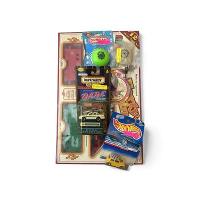 Vintage Forty Niner Train, Two Duncan Yo-Yo’s, Duncan Footbag, D.A.R.E Matchbox Car, Hot wheels Mini