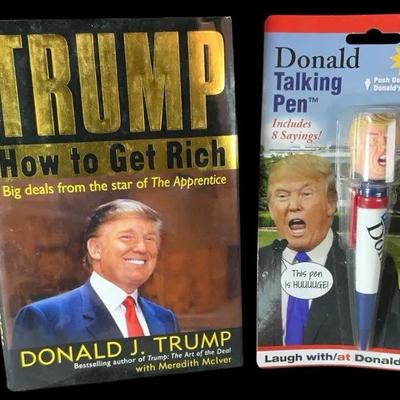 Autographed Copy Of Trump’s  How To Get Rich Book And Donald Trump Talking Pen