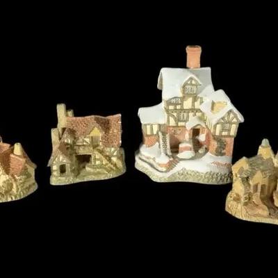 Four David Winter 1983 Handmade And Hand painted Houses