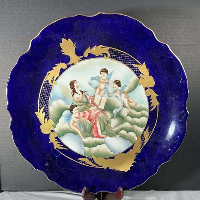 Dominie’s Collection 15” Porcelain Decorative Platter, Cherubs Hand Painted