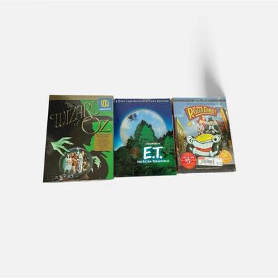 3 NEW Classic Childhood Movies - Wizard of Oz, ET, and Who Framed Roger Rabbit