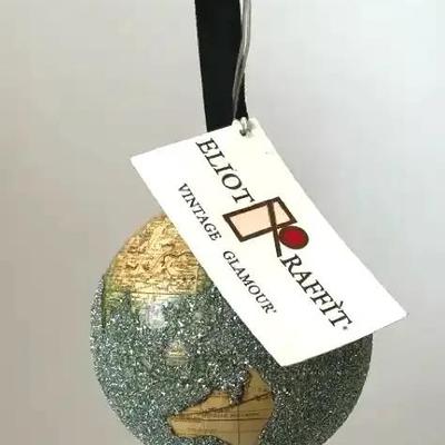 RARE - Eliot Raffit Bedazzled Earth Christmas ornament 