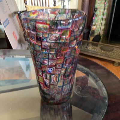 Original Hand Blown Glass Vase By Designer Robin Mix