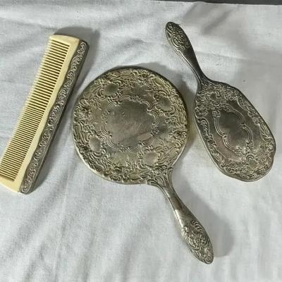 Hair Brush, Mirror And Comb Set