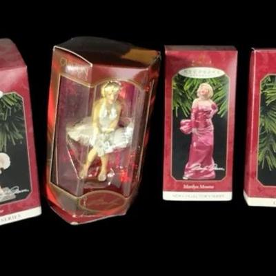 "Santa Baby" Lot! Four Hallmark Marilyn Monroe Holiday Ornaments