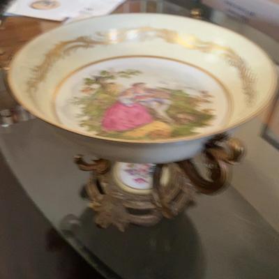 Several Made In France, Fragonard Design, Bowl, Taza Bronze, Ormolu Mounted Compote