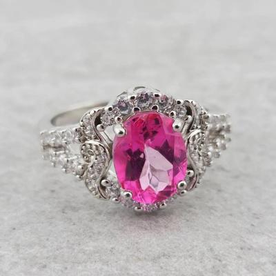 2.5ct Natural Pink Topaz Sterling Silver Ring 