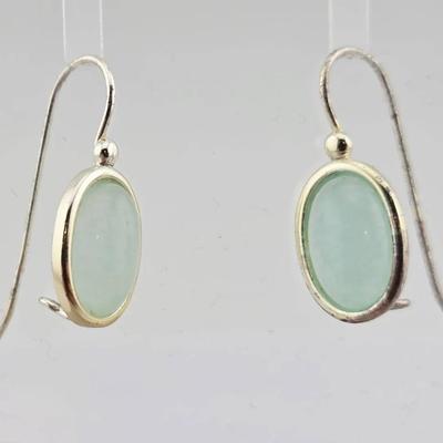 Jade Sterling Silver Hook Earrings 