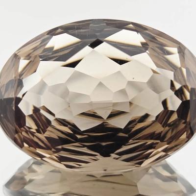 18.1ct Natural Unheated Concave Oval Cut Smokey Quartz 