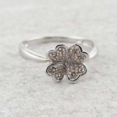 Natural Heated Sapphire Sterling Silver Flower Ring