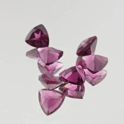 3.2ctw Natural Unheated Trilliant Cut Rhodolite Garnets