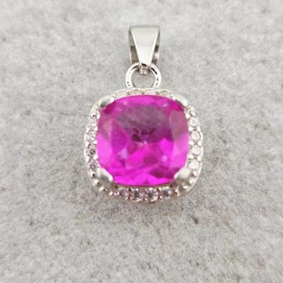 1.8ct Natural Pink Topaz Sterling Silver Pendant 