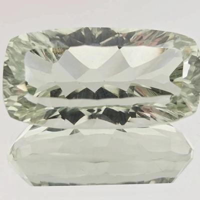 20.4ct Natural Heated Elongated Antique Concave Cut Green Amethyst 
