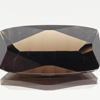 16.2ct Natural Unheated Antique Concave Cut Smokey Quartz 