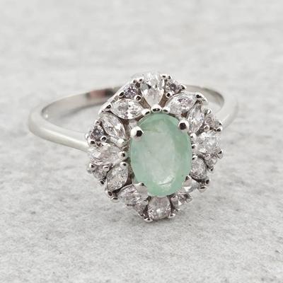 .85ct Natural Unheated Emerald Sterling Silver Ring 