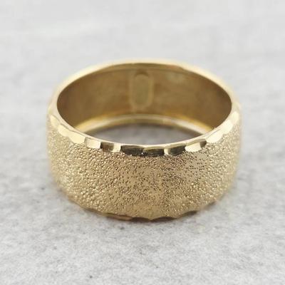 14k Yellow Gold Italian Texture Band Ring