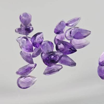 2.2ctw Natural Unheated Pear Cut Amethysts