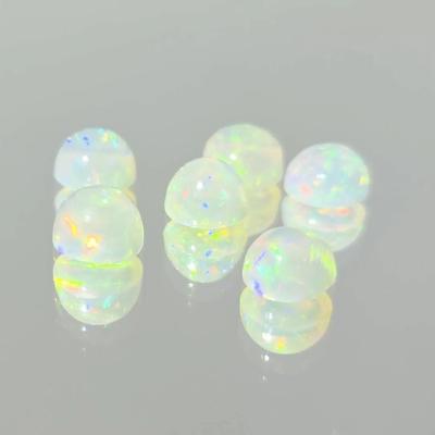 4.1ctw Natural Unheated Round Cabochon Rainbow Luster Opals