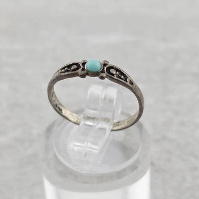 Vtg Turquoise Sterling Silver Southwest Ring