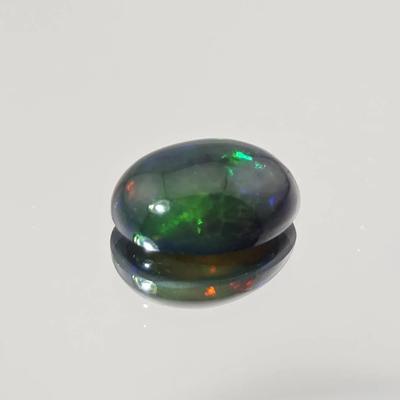 3ct Natural Enhanced Oval Rainbow Luster Black Opal