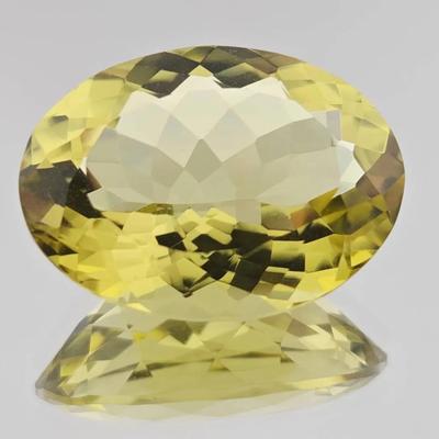 13.4ct Natural Unheated Oval Cut Green Gold Quartz 