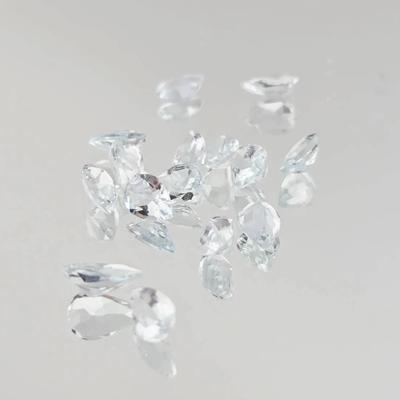 4.1ctw Natural Unheated Pear Cut Aquamarines 