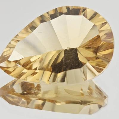 7ct Natural Unheated Pear Concave Cut Citrine 