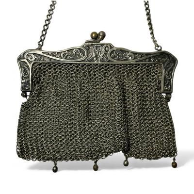 German Silver Mesh Coin Purse 