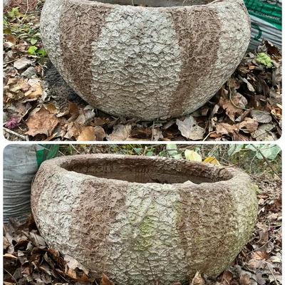 Heavy Concrete Round Planters 12.5"h x 22.5"diameter