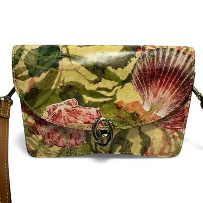 Patricia Nash Leather Shell Pattern Crossbody Bag 