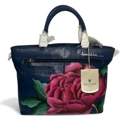 Anuschka Moonlit Peonies Hand Painted Tote Purse 