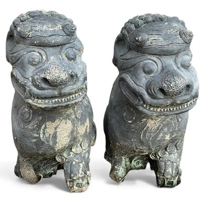 Two Concrete Foo Dogs (16 Inch)