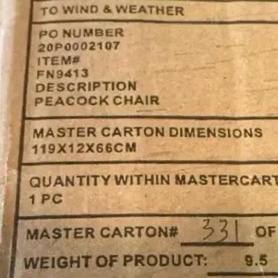 Wind & Weather Peacock Chairs (2 Chairs - New In Box)