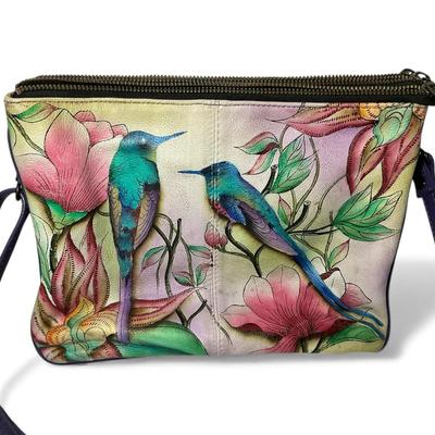 Anuschka Triple Compartment Crossbody Saddle Bag 