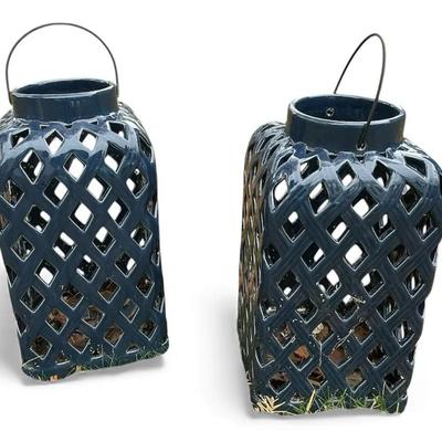 Blue Ceramic Lanterns