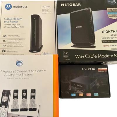Netgear Internet Box & AT&T Landline Phones & TV Box