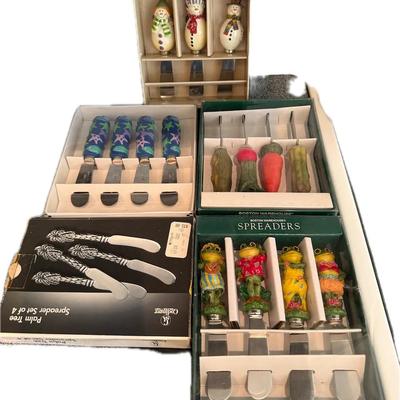 Lot of 6 Decorative Spreader Knife Sets – Holiday, Animals & Novelty Themes