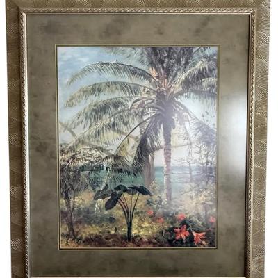 Albert Bierstadt Tropical Landscape Print in Ornate Frame