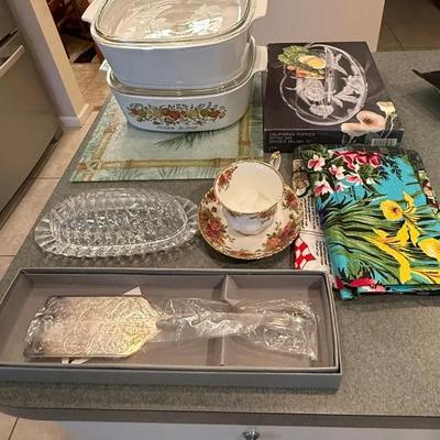 Household Mixed Lot – Dishware, Glassware, Serveware & Linens