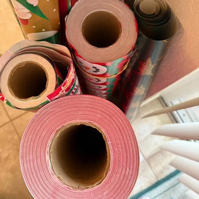 Large Lot of Christmas Wrapping Paper Rolls – Assorted Prints